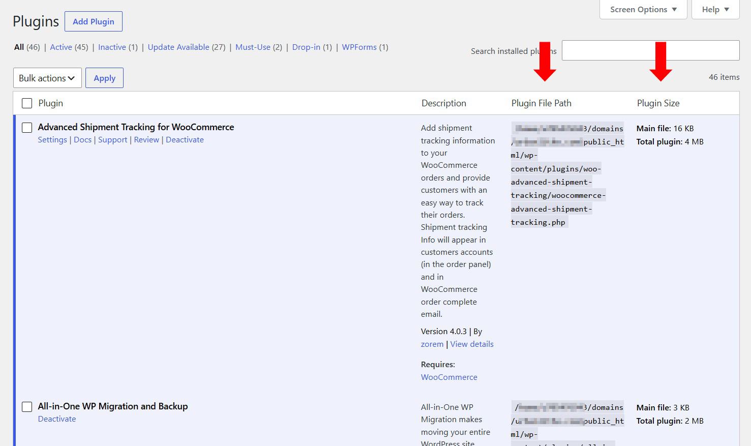 Show Plugin File Path & Size 2